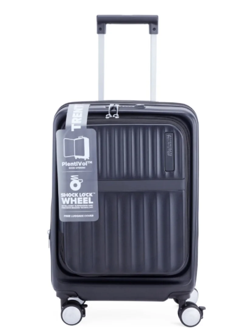 AMERICAN TOURISTER  Trento + Suitcase, Cabin Size 54 cm / 20 inch, 4 Spinner Wheels, Hard Top, Polycarbonate, Black|Lightweight|2 In 1 Optimov™ Shock Absorbing Wheels|Book Opening|Expandable|TSA Lock|Waterproof Section - 3 Years International Warranty  | Best Price UAE